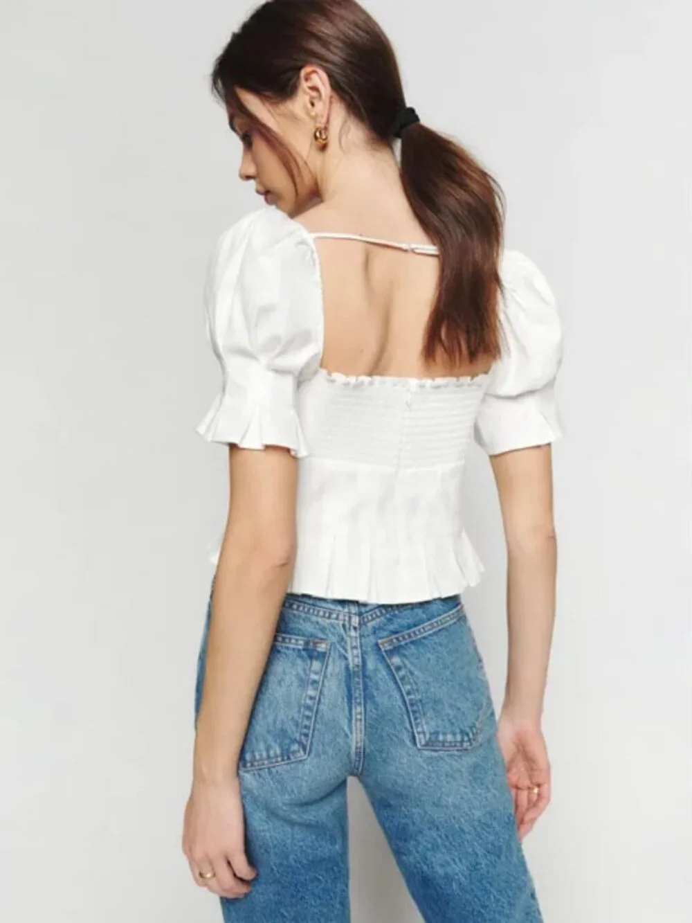 Reformation White Talina Top